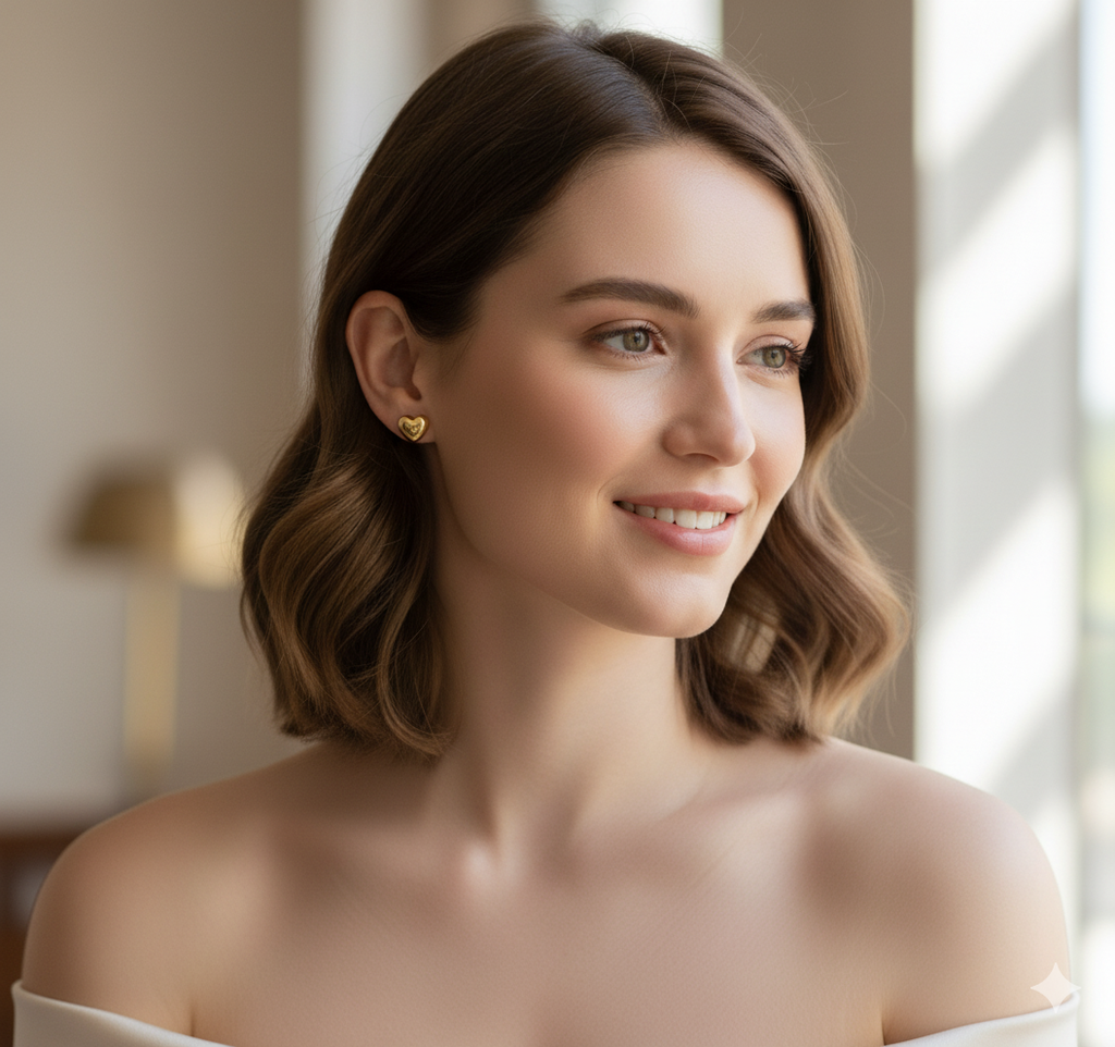 Aura Heart Earrings (18k Gold Plated)