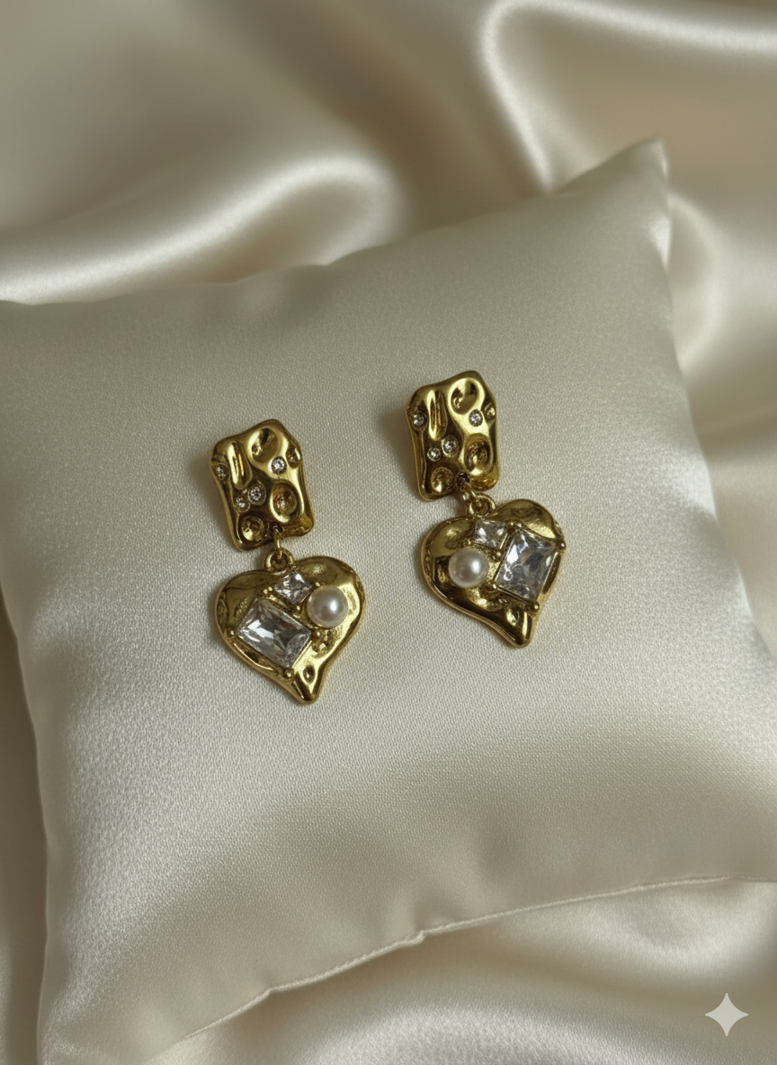 The Lumina Heart Drops (18K Gold Plating)