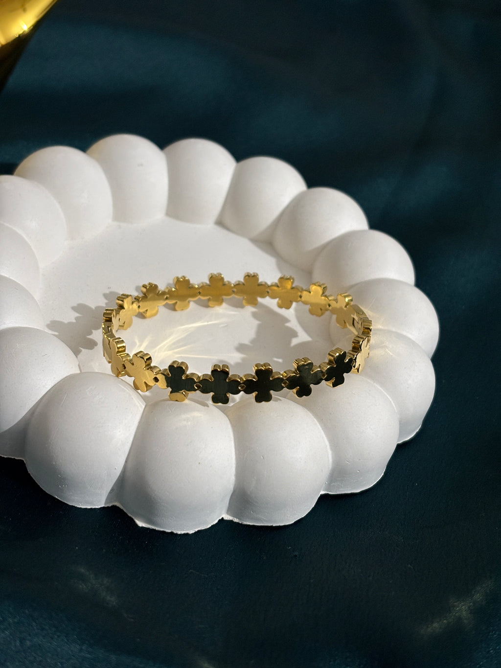 Lucky Clover Gold-Tone Bracelet