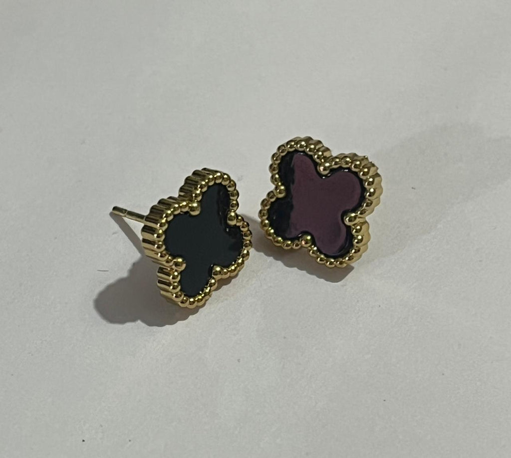 The Midnight Clover Studs