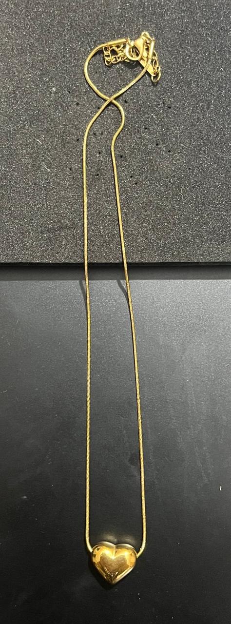 The 'Timeless Heart' Puffed Pendant Necklace