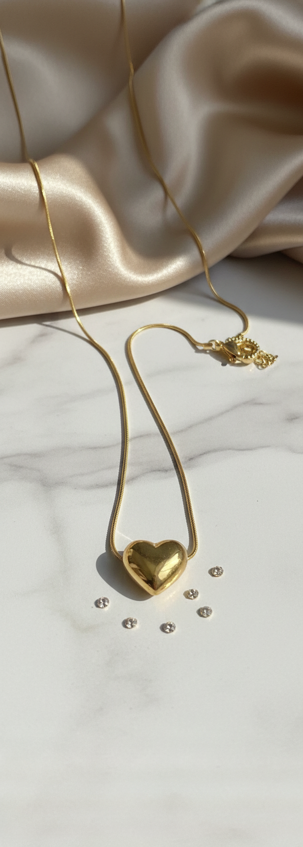 The 'Timeless Heart' Puffed Pendant Necklace