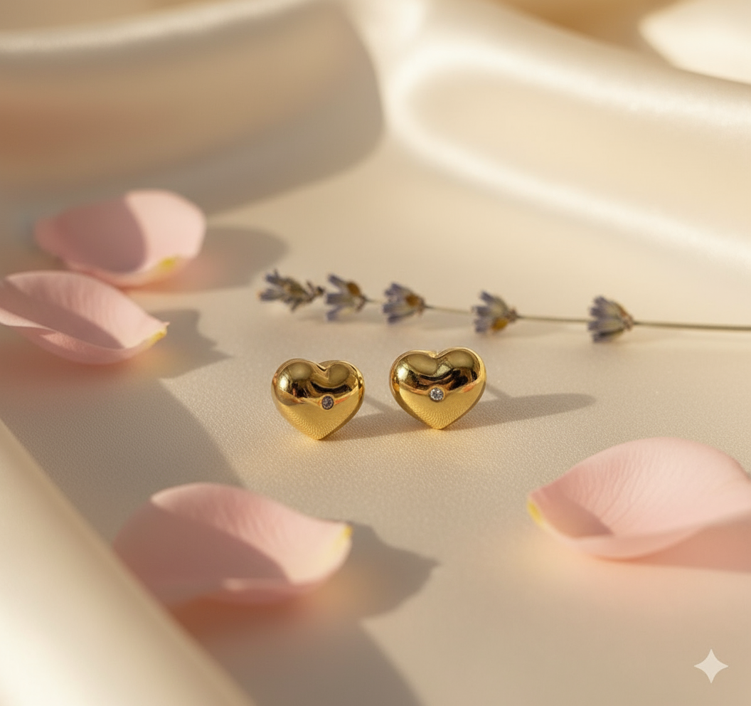 Aura Heart Earrings in luxurious setting