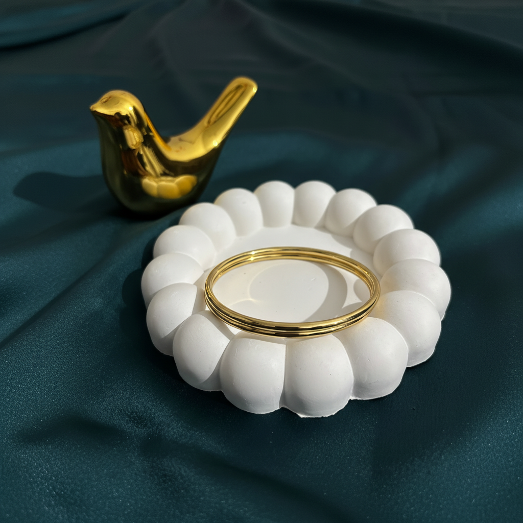 Elegant Gold-Tone Slim Bangle