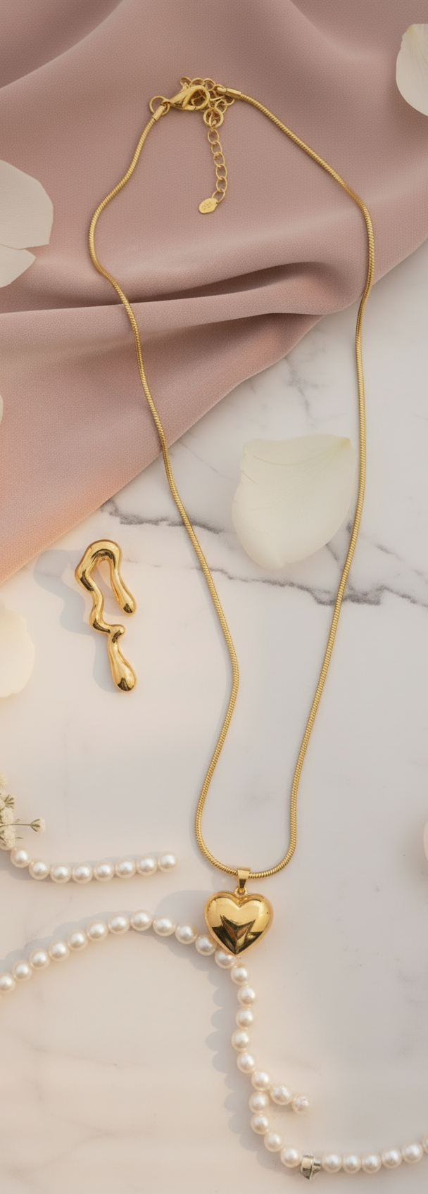 The Timeless Heart Puffed Pendant Necklace in square format